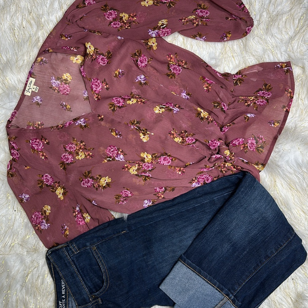 Floral Mauve Blouse